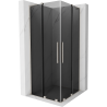 Mexen Velar L Duo douchecabine schuifdeur 100 x 100 cm, grafiet, geborsteld nikkel - 871-100-100-02-43-97