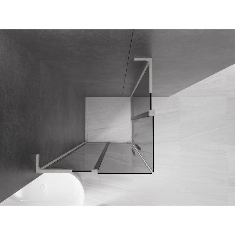 Mexen Velar L Duo kabina prysznicowa rozsuwana 90 x 90 cm, grafit, nikiel szczotkowany - 871-090-090-02-43-97