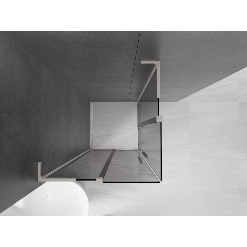 Mexen Velar L Duo liuglev dušinurk 90 x 90 cm, grafiit, harjatud nikkel - 871-090-090-02-43-97