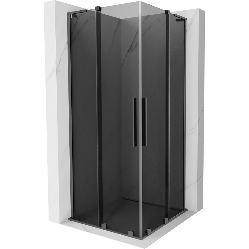 Mexen Velar L Duo cabine de duche deslizante 80 x 80 cm, grafite, gun metal - 871-080-080-02-43-95