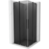 Mexen Velar L Duo Duschkabine Schiebetür 80 x 80 cm, Graphit, Gun Metal - 871-080-080-02-43-95