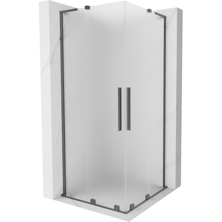 Mexen Velar L Duo liuglev dušikabiin 80 x 80 cm, jäätunud, gunmetal - 871-080-080-02-33-95