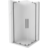 Mexen Velar L Duo sliding shower cabin 80 x 80 cm, frosted, gun metal - 871-080-080-02-33-95