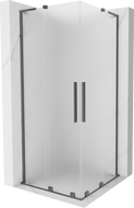 Mexen Velar L Duo Duschkabine Schiebetür 80 x 80 cm, matt, Gun Metal - 871-080-080-02-33-95
