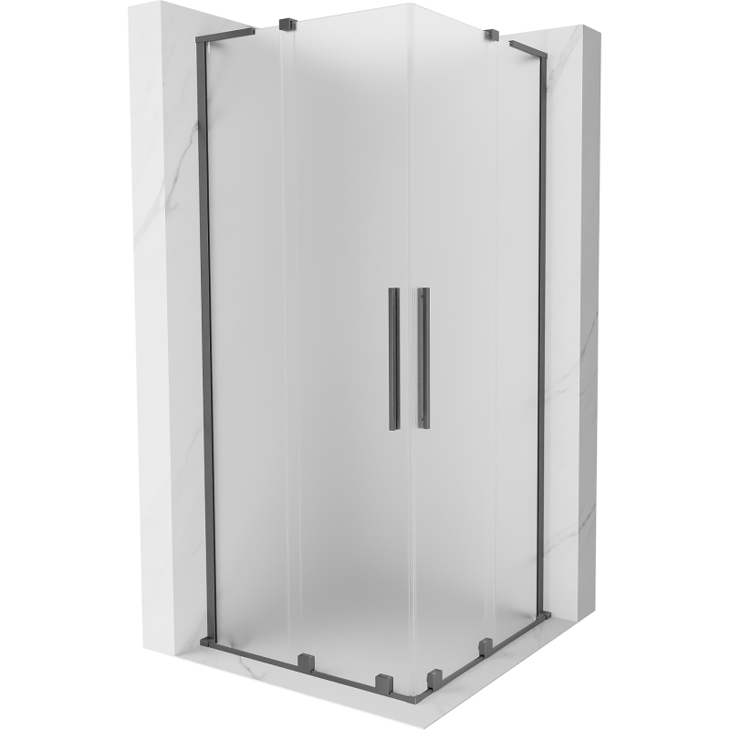 Mexen Velar L Duo Duschkabine Schiebetür 90 x 90 cm, matt, Gunmetal - 871-090-090-02-33-95