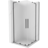 Mexen Velar L Duo sliding shower enclosure 90 x 90 cm, frost, gun metal - 871-090-090-02-33-95