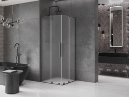 Mexen Velar L Duo kabina prysznicowa rozsuwana 90 x 90 cm, szron, gun metal - 871-090-090-02-33-95