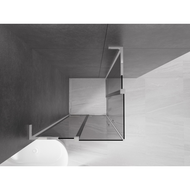 Mexen Velar L Duo klizna tuš kabina klizna 80 x 80 cm, grafit, krom - 871-080-080-02-43-01