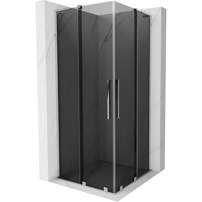 Mexen Velar L Duo liukuovinen suihkukoppi 90 x 90 cm, grafiitti, kromi - 871-090-090-02-43-01