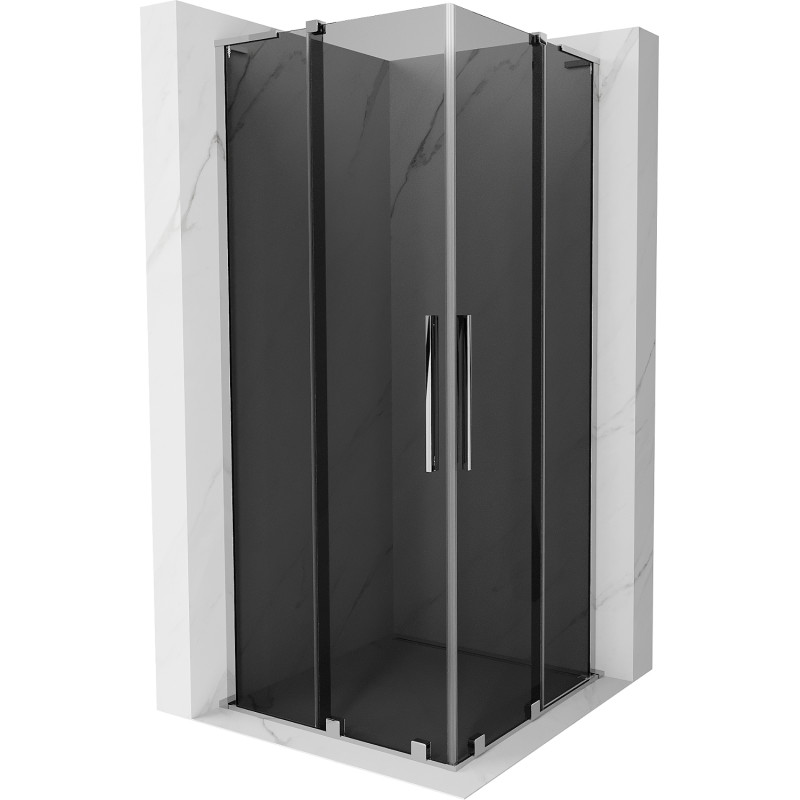Mexen Velar L Duo lükandustega dušinurk 90 x 90 cm, grafiit, kroom - 871-090-090-02-43-01
