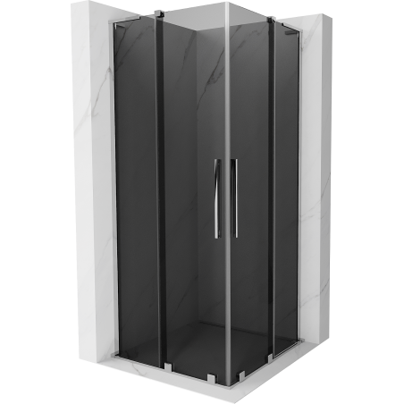 Mexen Velar L Duo cabina doccia scorrevole 90 x 90 cm, grafite, cromo - 871-090-090-02-43-01