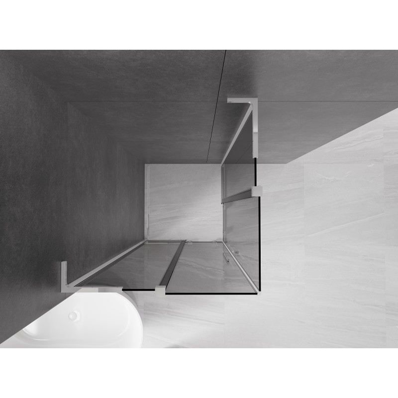 Mexen Velar L Duo kabina prysznicowa rozsuwana 90 x 90 cm, grafit, chrom - 871-090-090-02-43-01