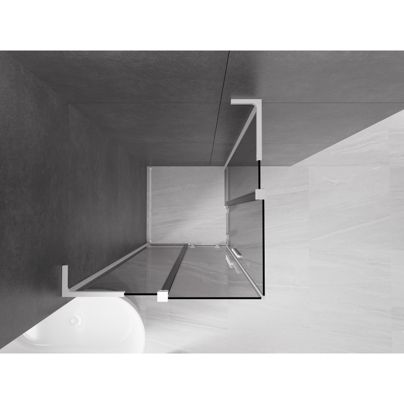 Mexen Velar L Duo klizna tuš kabina klizna 80 x 80 cm, grafitna, bijela - 871-080-080-02-43-20