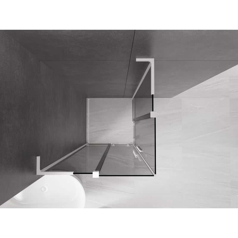 Mexen Velar L Duo lükand dušikabiin 80 x 80 cm, grafiit, valge - 871-080-080-02-43-20