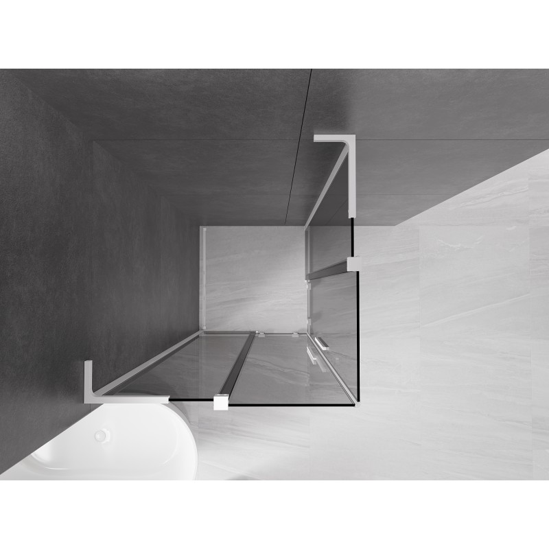 Mexen Velar L Duo kabina prysznicowa rozsuwana 90 x 90 cm, grafit, biała - 871-090-090-02-43-20