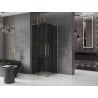 Mexen Velar L Duo Sliding Shower Enclosure 80 x 80 cm, Graphite, Gold - 871-080-080-02-43-50