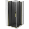 Mexen Velar L Duo Schiebeduschkabine 90 x 90 cm, Graphit, Gold - 871-090-090-02-43-50