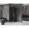 Mexen Velar L Duo Sliding Shower Enclosure 80 x 80 cm, Graphite, Brushed Gold - 871-080-080-02-43-55