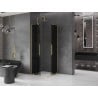 Mexen Velar L Duo Sliding Shower Enclosure 80 x 80 cm, Graphite, Brushed Gold - 871-080-080-02-43-55