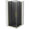 Mexen Velar L Duo schuifbare douchecabine 100 x 100 cm, grafiet, geborsteld goud - 871-100-100-02-43-55