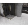 Mexen Velar L Duo Duschkabine Schiebetür 90 x 90 cm, Graphit, gebürstetes Gold - 871-090-090-02-43-55