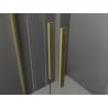 Mexen Velar L Duo Duschkabine Schiebetür 90 x 90 cm, Graphit, gebürstetes Gold - 871-090-090-02-43-55