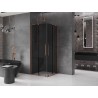 Mexen Velar L Duo klizni tuš kabina s kliznim vratima 80 x 80 cm, grafit, ružičasto zlato - 871-080-080-02-43-60
