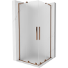 Mexen Velar L Duo kabina prysznicowa rozsuwana 90 x 90 cm, szron, różowe złoto - 871-090-090-02-33-60