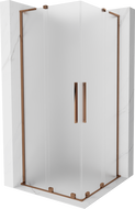 Mexen Velar L Duo cabina de ducha corredera 90 x 90 cm, escarcha, oro rosa - 871-090-090-02-33-60