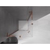 Mexen Velar L Duo kabina prysznicowa rozsuwana 100 x 100 cm, szron, różowe złoto - 871-100-100-02-33-60