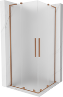 Mexen Velar L Duo Duschkabine, verschiebbar, 90 x 90 cm, satiniert, gebürstetes Kupfer - 871-090-090-02-33-65