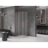 Mexen Velar L Duo Sliding Shower Enclosure 90 x 90 cm, Frosted, Brushed Copper - 871-090-090-02-33-65