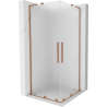 Mexen Velar L Duo sliding shower cabin 100 x 100 cm, frost, brushed copper - 871-100-100-02-33-65