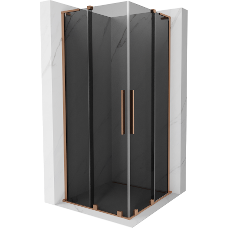 Mexen Velar L Duo lükandustega dušikabiin 90 x 90 cm, grafiit, harjatud vask - 871-090-090-02-43-65