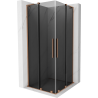 Mexen Velar L Duo cabina de ducha corredera 100 x 100 cm, grafito, cobre cepillado - 871-100-100-02-43-65