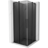 Mexen Velar L Duo Duschkabine, verschiebbar, 90 x 90 cm, graphit, gebürstet (Gun Gray) - 871-090-090-02-43-66