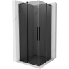 Mexen Velar L Duo Duschkabine Schiebetür 100 x 100 cm, Grafit, Gebürstet Gun Gray - 871-100-100-02-43-66