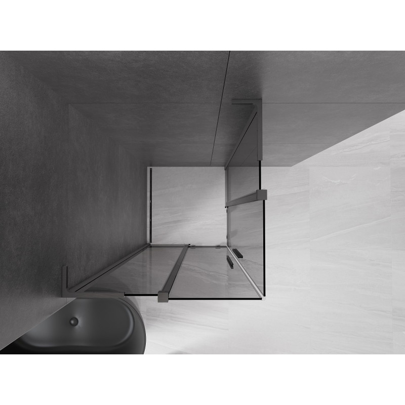 Mexen Velar L Duo lükandustega dušikabiin 100 x 100 cm, grafiit, harjatud gun gray - 871-100-100-02-43-66