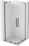Mexen Velar L Duo cabina de ducha corredera 80 x 80 cm, escarcha, gris pistola cepillado - 871-080-080-02-33-66
