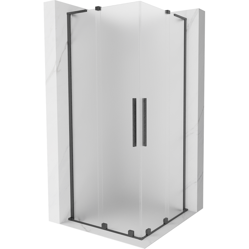 Mexen Velar L Duo kabina prysznicowa rozsuwana 90 x 90 cm, szron, gun gray szczotkowany - 871-090-090-02-33-66