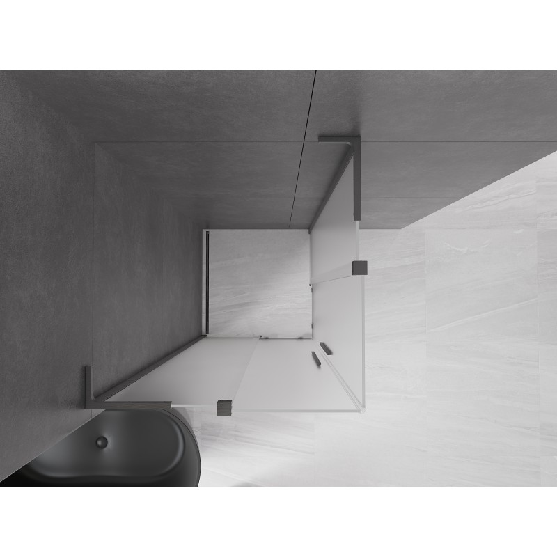 Mexen Velar L Duo kabina prysznicowa rozsuwana 80 x 80 cm, szron, gun gray szczotkowany - 871-080-080-02-33-66