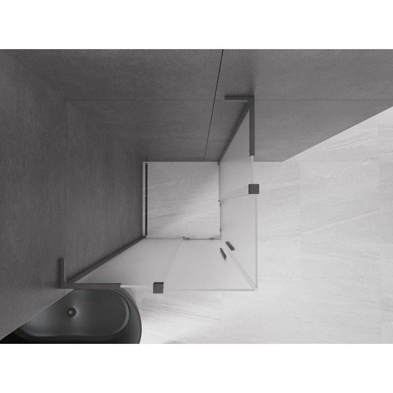 Mexen Velar L Duo lükandusega dušinurk 90 x 90 cm, matt, harjatud kuulhall - 871-090-090-02-33-66