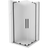 Mexen Velar L Duo kabina prysznicowa rozsuwana 80 x 80 cm, szron, czarna - 871-080-080-02-33-70
