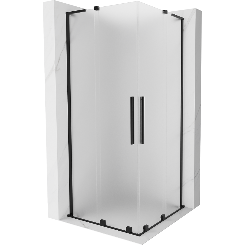 Mexen Velar L Duo cabina doccia scorrevole 100 x 100 cm, satinata, nera - 871-100-100-02-33-70