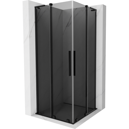 Mexen Velar L Duo Schiebetür-Duschkabine 90 x 90 cm, Graphit, Schwarz - 871-090-090-02-43-70