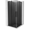 Mexen Velar L Duo schuifbare douchecabine 90 x 90 cm, grafiet, zwart - 871-090-090-02-43-70