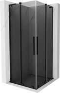 Mexen Velar L Duo cabina de ducha corredera 90 x 90 cm, grafito, negro - 871-090-090-02-43-70