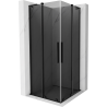 Mexen Velar L Duo sliding shower enclosure 100 x 100 cm, graphite, black - 871-100-100-02-43-70