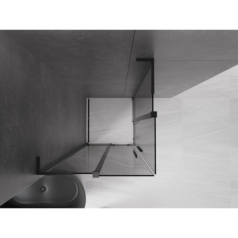 Mexen Velar L Duo kabina prysznicowa rozsuwana 90 x 90 cm, grafit, czarna - 871-090-090-02-43-70