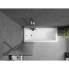 Mexen Next paravan za kadu s jednim krilom 50 x 150 cm, prugice, krom - 895-050-000-00-09-01